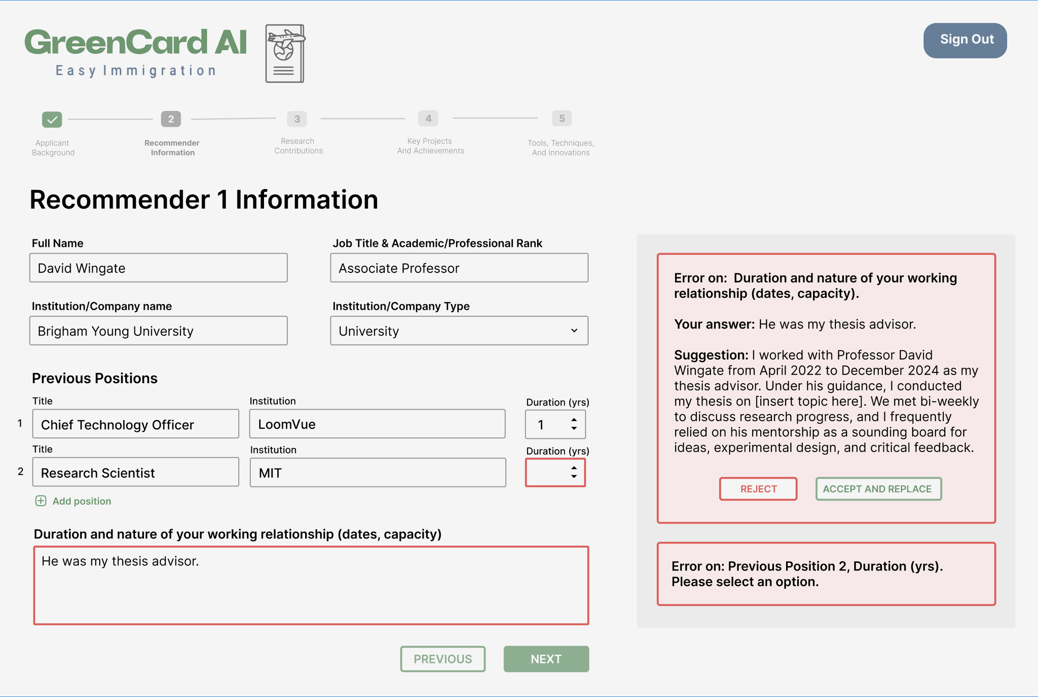 Questionnaire Form